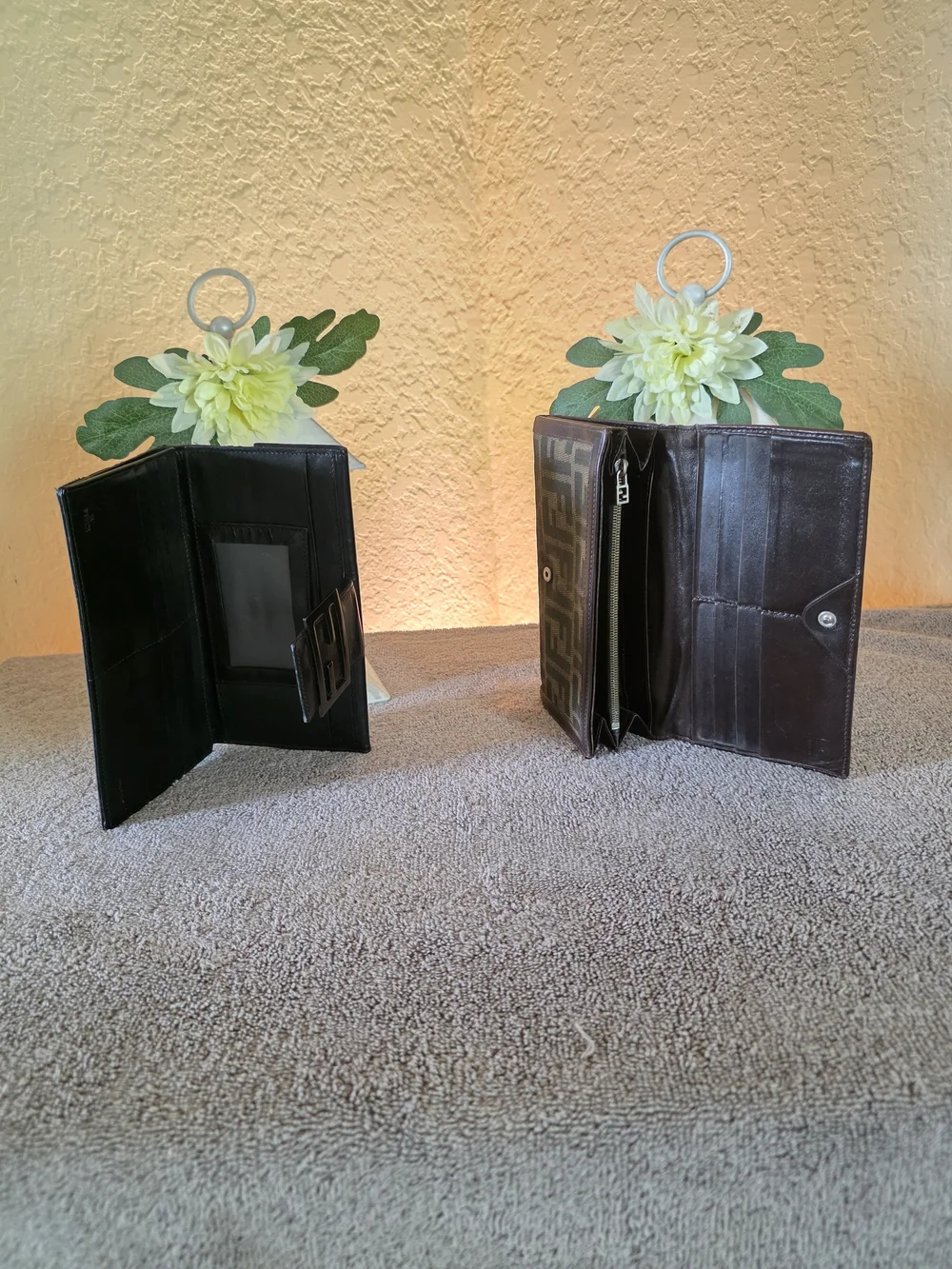 2 Fendi Brown Monogram Wallets - Brown